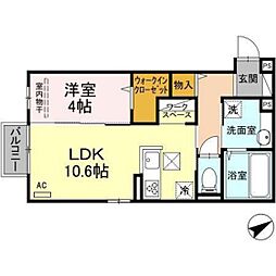 ティアレ 1LDKの間取図画像