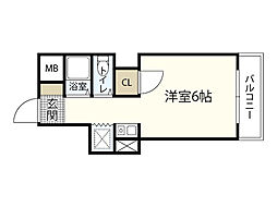 グランデール横川 1Kの間取図画像