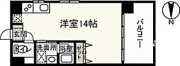 ハレルSA1ビル ワンルームの間取図画像