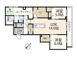 Helianthe南幸町 2LDKの間取図画像