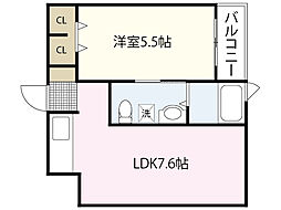 リーベ上東雲 1LDKの間取図画像