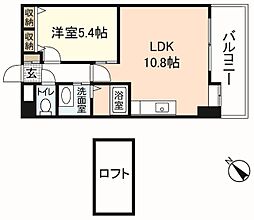 エスポアール庚午 1LDKの間取図画像