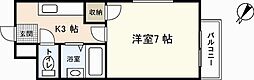 フルリール宮島口 1Kの間取図画像