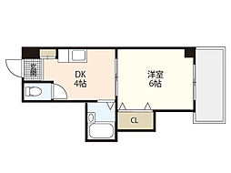 タウン己斐西 1Kの間取図画像