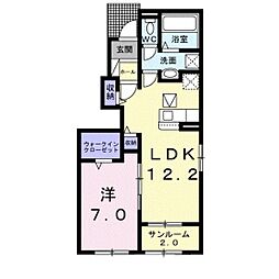 ベルコートA 1LDKの間取図画像