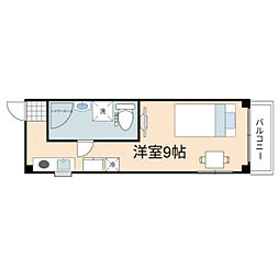 Regulus蟹屋 ワンルームの間取図画像