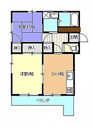 松山ビル 2DKの間取図画像