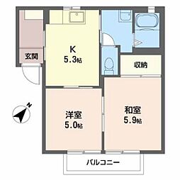 レーヴェンス落合 2Kの間取図画像