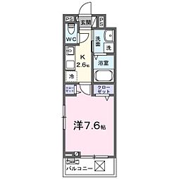 サンリットII 1Kの間取図画像