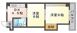 SPC幟町ビル 2DKの間取図画像
