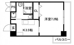 幟ビル 1Kの間取図画像