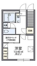 レオパレスリベイン 1Kの間取図画像