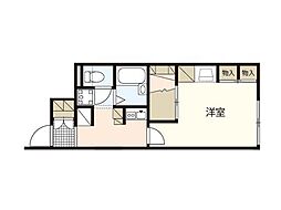 レオパレス地御前 1Kの間取図画像