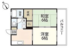 シャルムF・TB 2DKの間取図画像