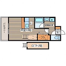 金屋町グランデ ワンルームの間取図画像