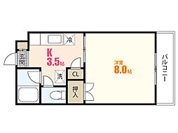 ブランシェ山田 1Kの間取図画像