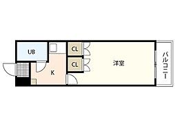 ハイツたかす 1Kの間取図画像