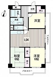 アームズ皆実 3LDKの間取図画像