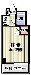 ヤスダ第2ビル 1Kの間取図画像