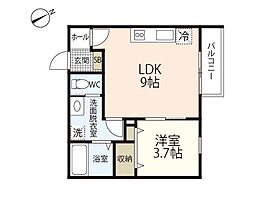 ViVi五日市 1LDKの間取図画像