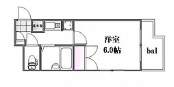 ウエスト・サイド・Ave 1Kの間取図画像