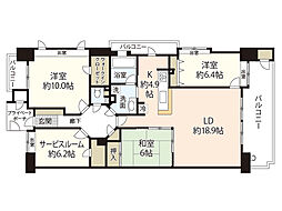 フローレンス上幟町グランドアーク 3SLDKの間取図画像
