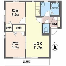 プレアデス大前 2LDKの間取図画像