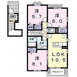 シャイニング・メゾンB 3LDKの間取図画像