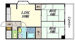日宝ポニクレール府中 2LDKの間取図画像