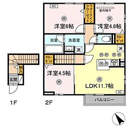 ラ・グランシューズ 3LDKの間取図画像