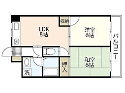 クリオール 2LDKの間取図画像