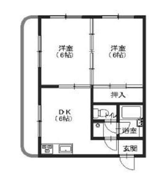 広島県広島市安佐南区緑井4丁目(賃貸マンション2DK・2階・39.60㎡)の写真 その2