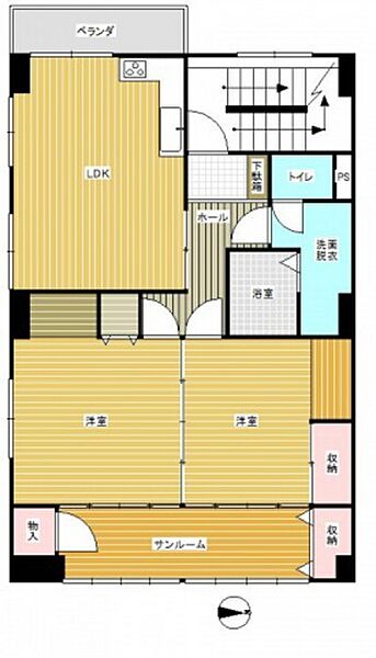 広島県広島市中区国泰寺町1丁目(賃貸マンション2LDK・3階・60.84㎡)の写真 その2