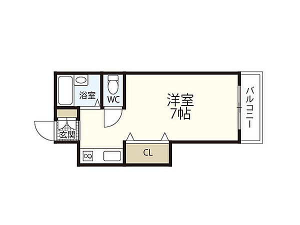 広島県広島市中区住吉町(賃貸マンション1R・9階・18.20㎡)の写真 その2