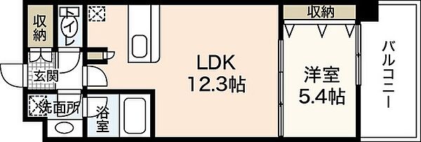 広島県広島市中区舟入町(賃貸マンション1LDK・8階・37.70㎡)の写真 その2