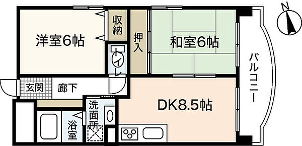 広島県広島市中区舟入南2丁目(賃貸マンション2DK・3階・48.60㎡)の写真 その2