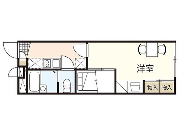 レオパレスエム　ガーデン ｜広島県広島市東区戸坂出江1丁目(賃貸アパート1K・1階・22.35㎡)の写真 その2