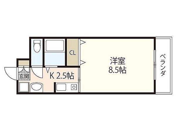 グランヴェル明和 ｜広島県広島市西区南観音4丁目(賃貸マンション1K・5階・25.80㎡)の写真 その2