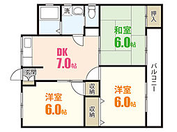 エルドナード長束 3LDKの間取図画像