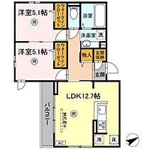 広島県広島市安佐南区古市1丁目（賃貸アパート2LDK・1階・56.39㎡） その2