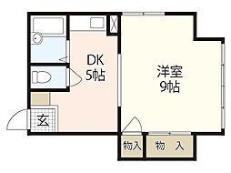 ハイム安東 1DKの間取図画像