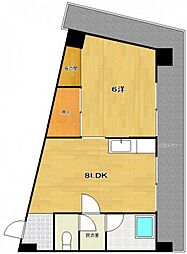 和秀大須賀ビル 4階1LDKの間取り