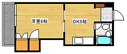 田村ビル 3階1DKの間取り