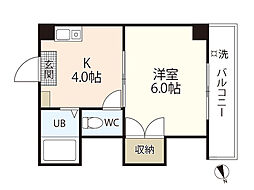 福寿ビル 1Kの間取図画像
