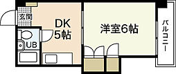 コーポ平和 1DKの間取図画像