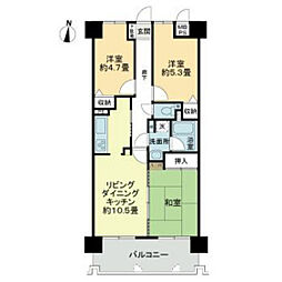 ライオンズヒルズ牛田早稲田 3階3LDKの間取り