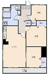竹村ビル 3LDKの間取図画像