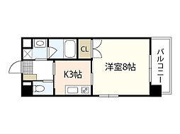 ソフィアコート光町 7階1Kの間取り