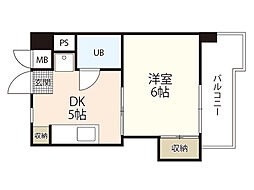 第三久保井ビル 1DKの間取図画像
