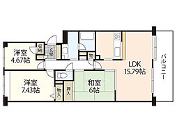 井口台パークスクエアB棟 3LDKの間取図画像